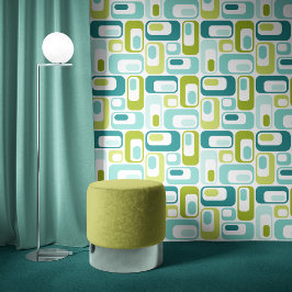 Retro Mod Ovals Apple Green Teal Aqua Blue 壁紙