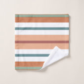 Retro Mod Patterns Sage Teal Terracotta Orange バスタオルセット (ウォッシュタオル)