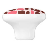 Retro Mod Pink & Chocolate Geometric Ceramic Knob セラミックノブ (側面)