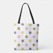 Retro Mod Polka Dots Pink Yellow Name Personalized トートバッグ (裏面)