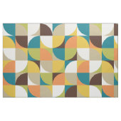 retro mod squares white mustard teal orange green ファブリック (ファットクウォーター)