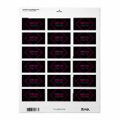 Retro-Modern Art Deco | Pink & Black Address  ラベル (フルシート)