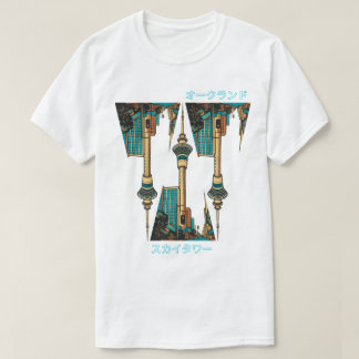 Retro Modern Auckland Sky Tower Graphic T-Shirt Tシャツ