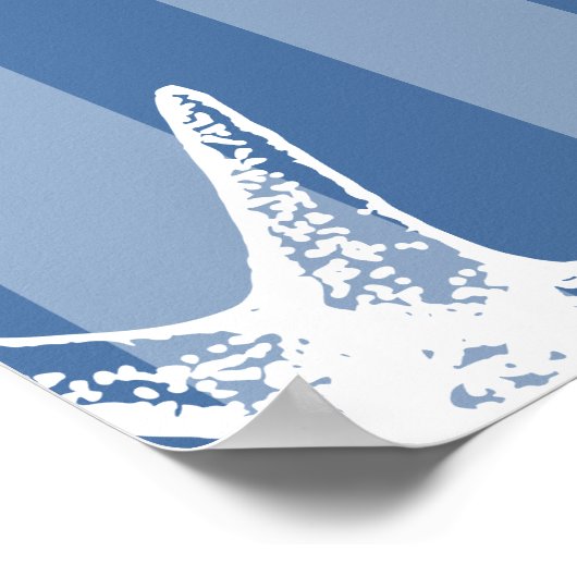 Retro modern beach striped wedding welcome sign ポスター (角)