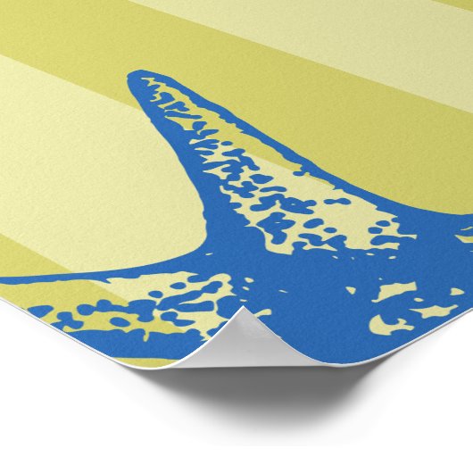 Retro modern beach striped wedding welcome sign ポスター (角)