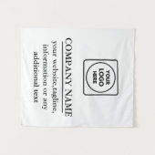 Retro Modern Black and White Custom Branding Art タペストリー (正面(横))
