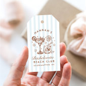 Retro Modern Blue & Brown Bachelorette Weekend ギフトタグ