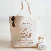 Retro Modern Blue & Brown Bachelorette Weekend トートバッグ