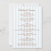 Retro Modern Blue & Brown Bachelorette Weekend 招待状 (裏面)