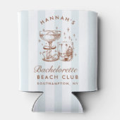 Retro Modern Blue & Brown Bachelorette Weekend 缶クーラー (裏面)