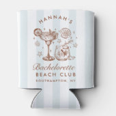 Retro Modern Blue & Brown Bachelorette Weekend 缶クーラー (裏面)