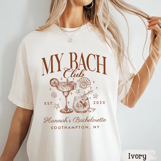 Retro Modern Blue & Brown Bachelorette Weekend Tシャツ