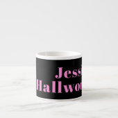 Retro-modern Editable Text | Black & Pink エスプレッソカップ (正面)