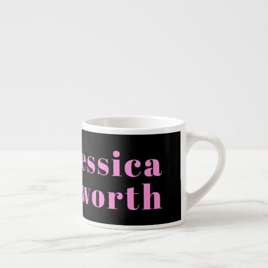 Retro-modern Editable Text | Black & Pink エスプレッソカップ (右)