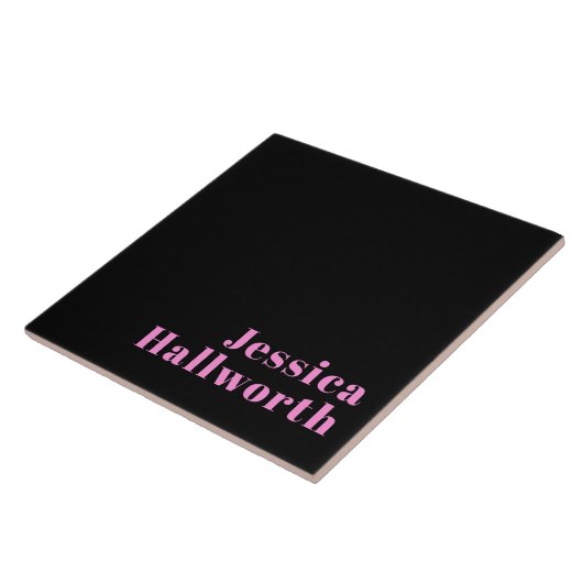 Retro-modern Editable Text | Black & Pink タイル (側面)