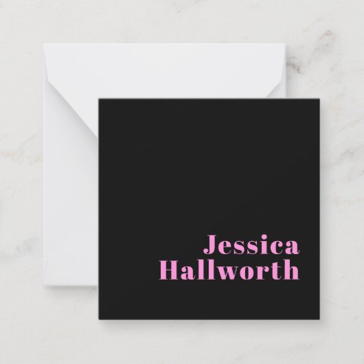 Retro-modern Editable Text | Black & Pink ノートカード (正面)