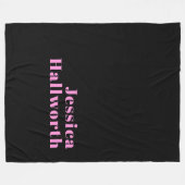 Retro-modern Editable Text | Black & Pink フリースブランケット (正面(横))