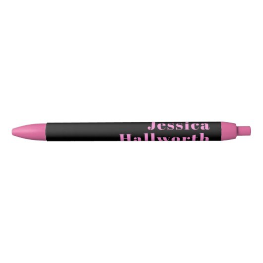 Retro-modern Editable Text | Black & Pink 黒ボールペン (正面)