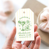 Retro Modern Green & Yellow Bachelorette Weekend ギフトタグ