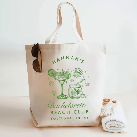 Retro Modern Green & Yellow Bachelorette Weekend トートバッグ