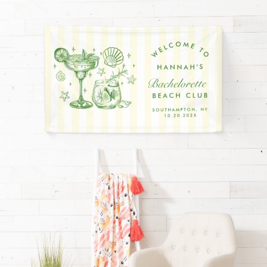 Retro Modern Green & Yellow Bachelorette Weekend 横断幕 (インサイチュ)
