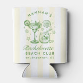 Retro Modern Green & Yellow Bachelorette Weekend 缶クーラー (裏面)