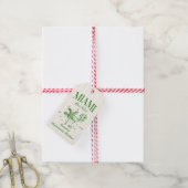 Retro Modern Green & Yellow Miami Bach Party ギフトタグ (より糸付き)