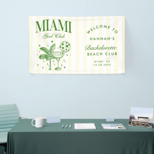 Retro Modern Green & Yellow Miami Bach Party 横断幕 (トレードショー)
