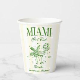 Retro Modern Green & Yellow Miami Bach Party 紙コップ