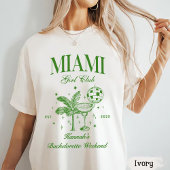 Retro Modern Green & Yellow Miami Bach Party Tシャツ