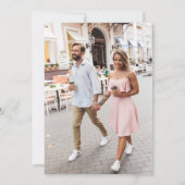 Retro Modern Groovy Bold Pink Red 2 Photo  セーブザデート (裏面)