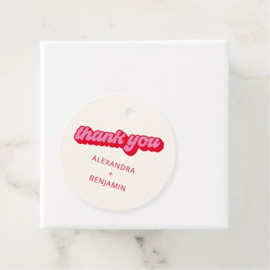 Retro Modern Groovy Bold Pink Red Custom フェイバータグ (インサイチュ)