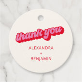 Retro Modern Groovy Bold Pink Red Custom フェイバータグ (正面)