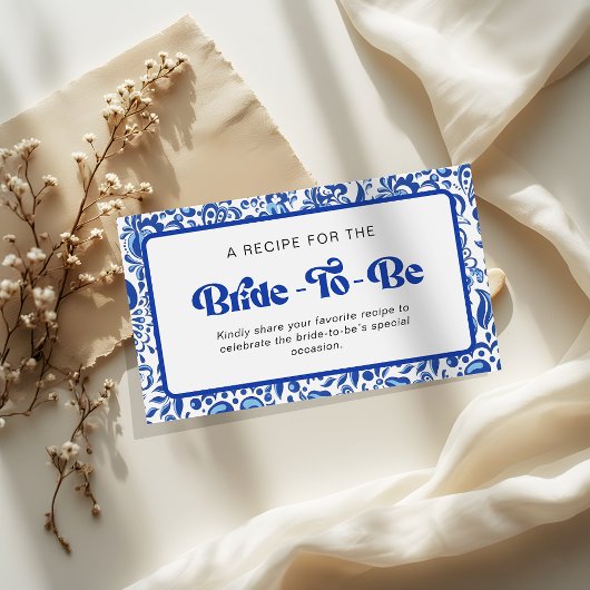 Retro Modern Italian Bridal Shower Recipe Share エンクロージャーカード