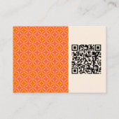 Retro Modern Orange Geometric Wedding RSVP QR Code エンクロージャーカード (裏面)