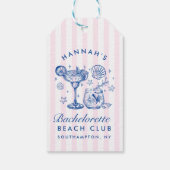 Retro Modern Pink & Blue Bachelorette Weekend ギフトタグ (裏面)