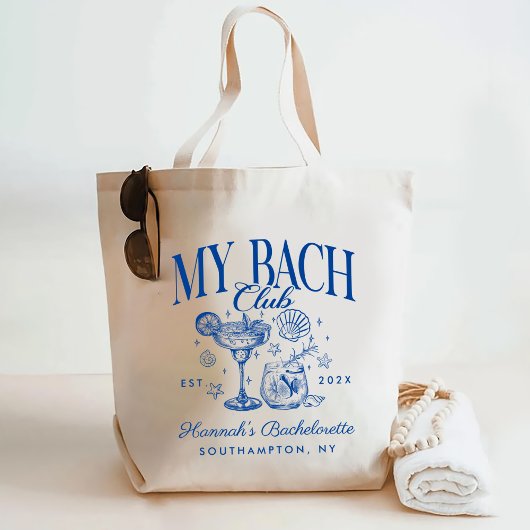 Retro Modern Pink & Blue Bachelorette Weekend トートバッグ