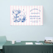 Retro Modern Pink & Blue Bachelorette Weekend 横断幕 (トレードショー)