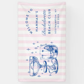 Retro Modern Pink & Blue Bachelorette Weekend 横断幕 (縦)