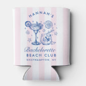 Retro Modern Pink & Blue Bachelorette Weekend 缶クーラー (裏面)