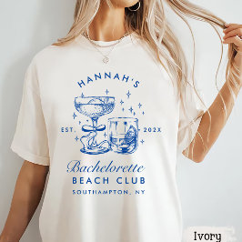 Retro Modern Pink & Blue Bachelorette Weekend Tシャツ