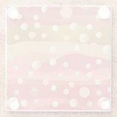 Retro-modern Polka dots with autumn dunes  ガラスコースター (裏面)