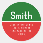 Retro Modern Return Address  ラウンドシール (正面)