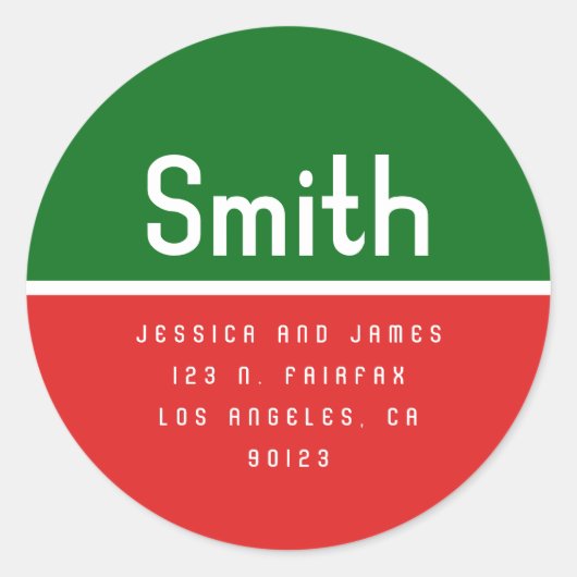 Retro Modern Return Address  ラウンドシール (正面)