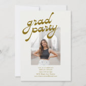 Retro Modern Script 2026 Photo Graduation Party 招待状 (正面)