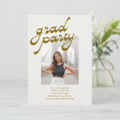 Retro Modern Script 2026 Photo Graduation Party 招待状 (スタンド正面)