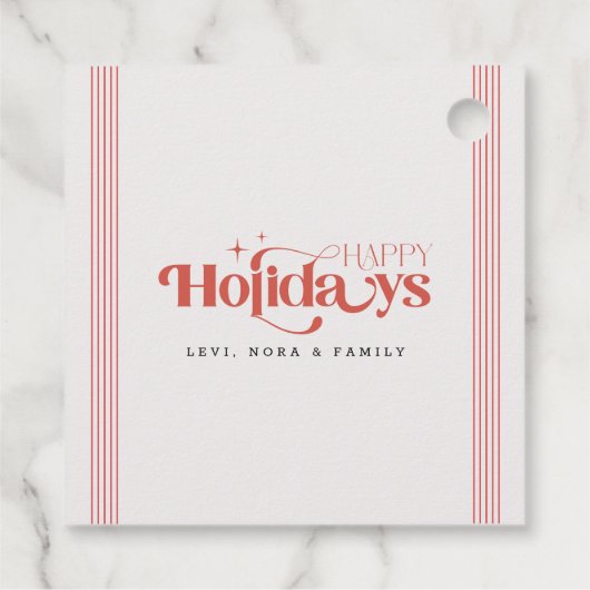 Retro Modern Stylish Red Typography Script Holiday フェイバータグ (裏面)