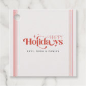 Retro Modern Stylish Red Typography Script Holiday フェイバータグ (正面)