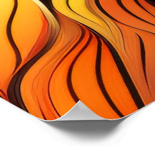 Retro Modern Teal Orange Psychedelic 75th Birthday ポスター (角)