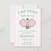 Retro Modern Vintage Pickleball Bach Weekend 招待状 (正面)